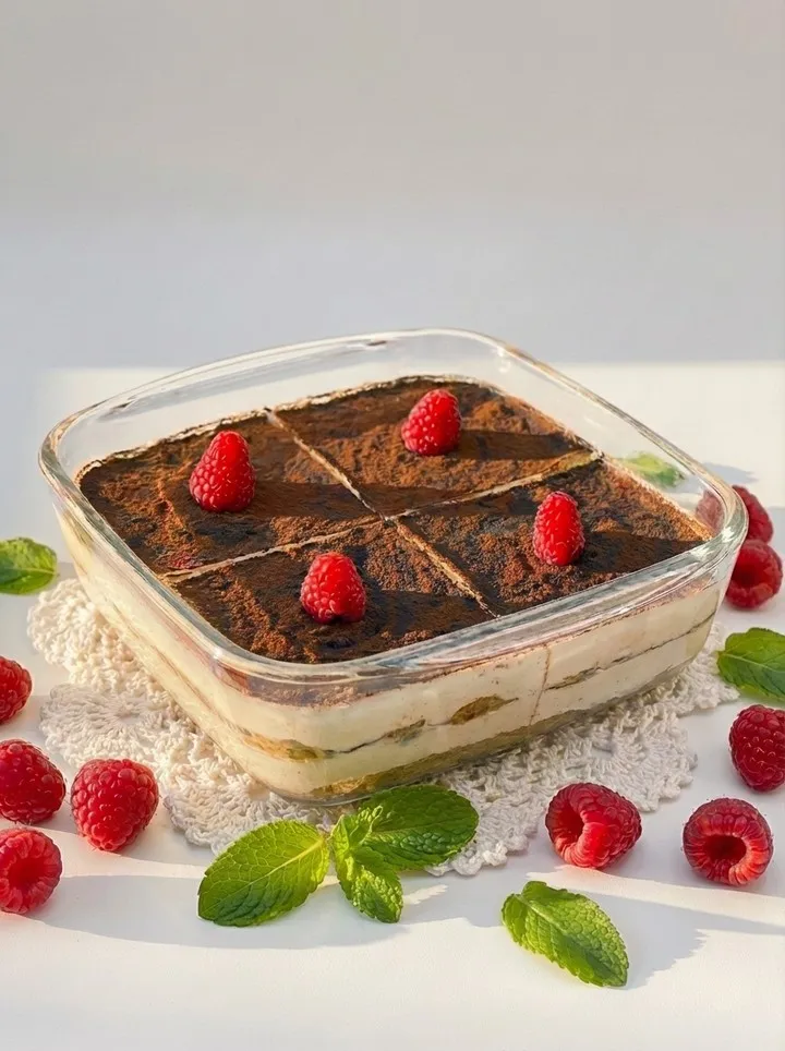 Tiramisu – Mascarpone, Kaffee, Kakao, 23 PLN pro Portion. Italienischer Klassiker jeden Tag.